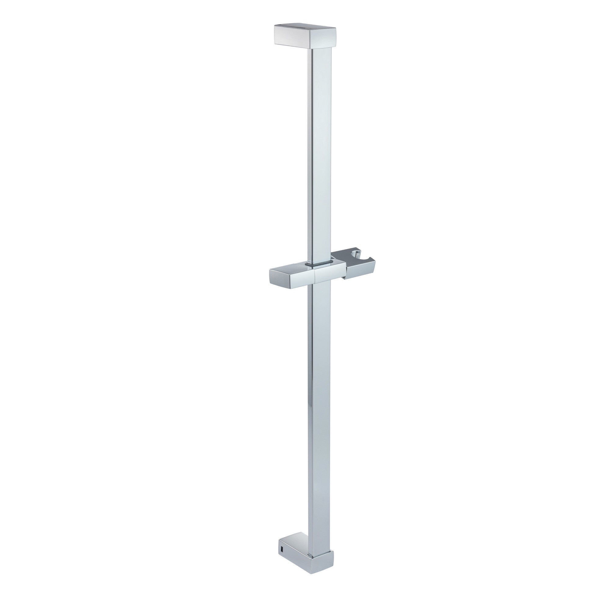 Square contemporary shower slider rail bar with hand shower holder - chrome